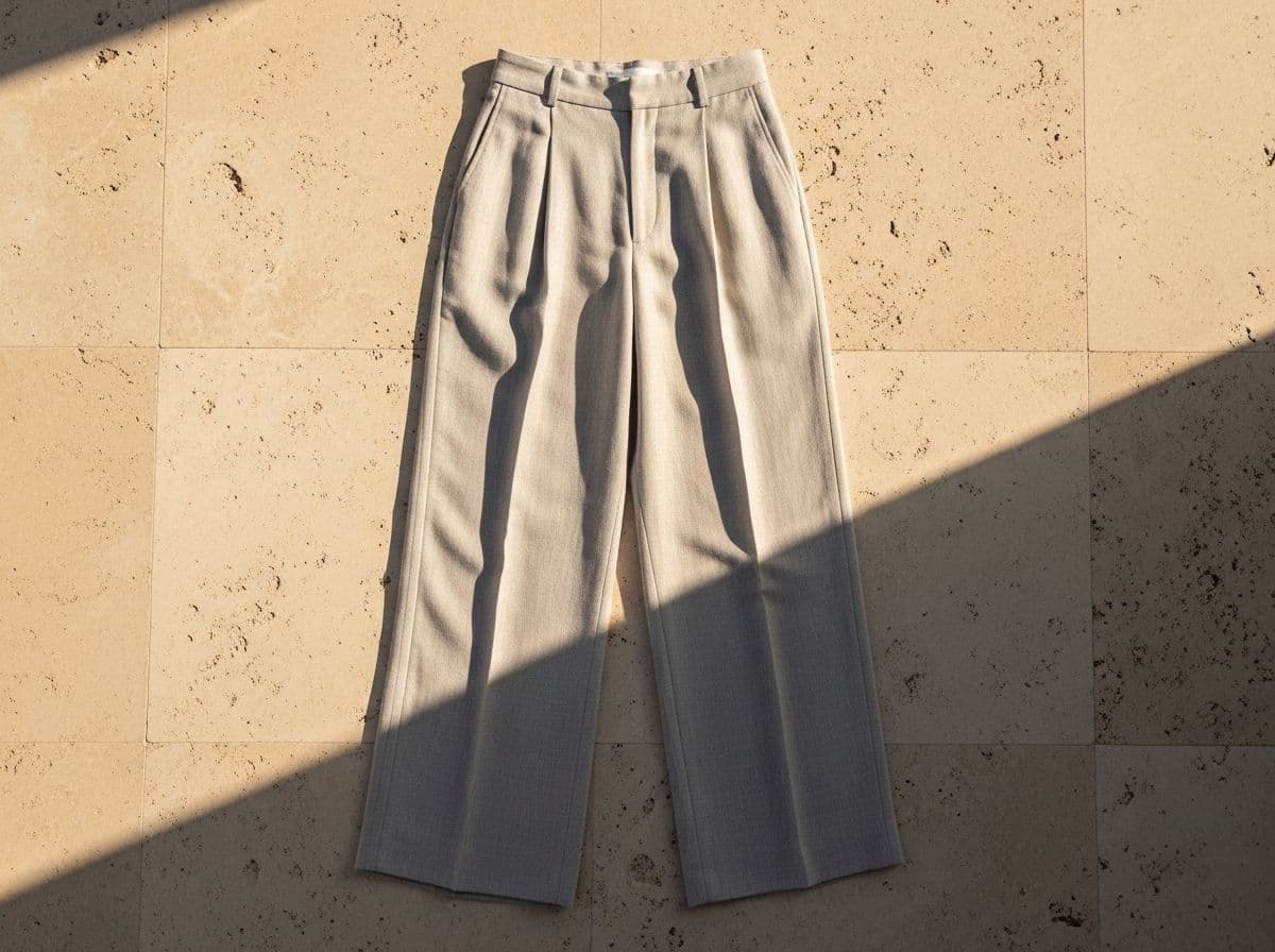 Wide-Leg Linen-Blend Trousers