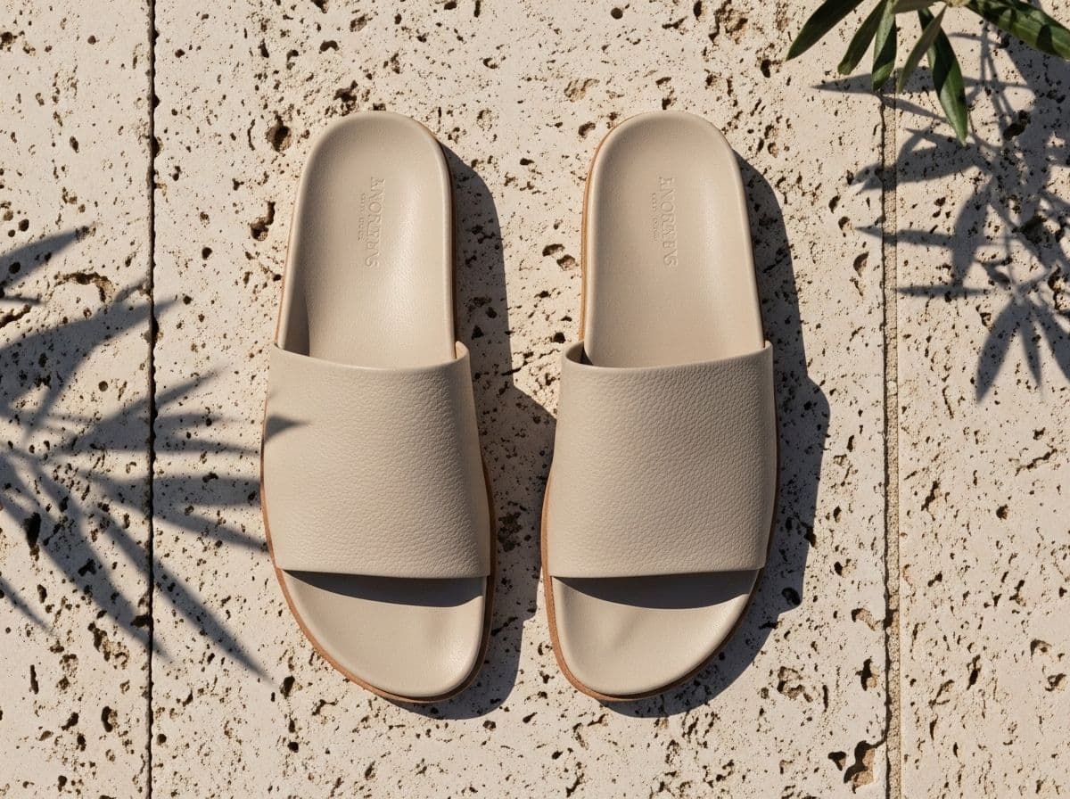 Minimal Leather Slide Sandals