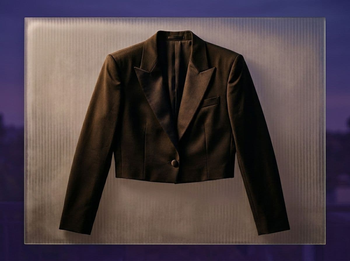 Cropped Lightweight Tuxedo Jacket With Sharp Shoulders And A Fluid Drape