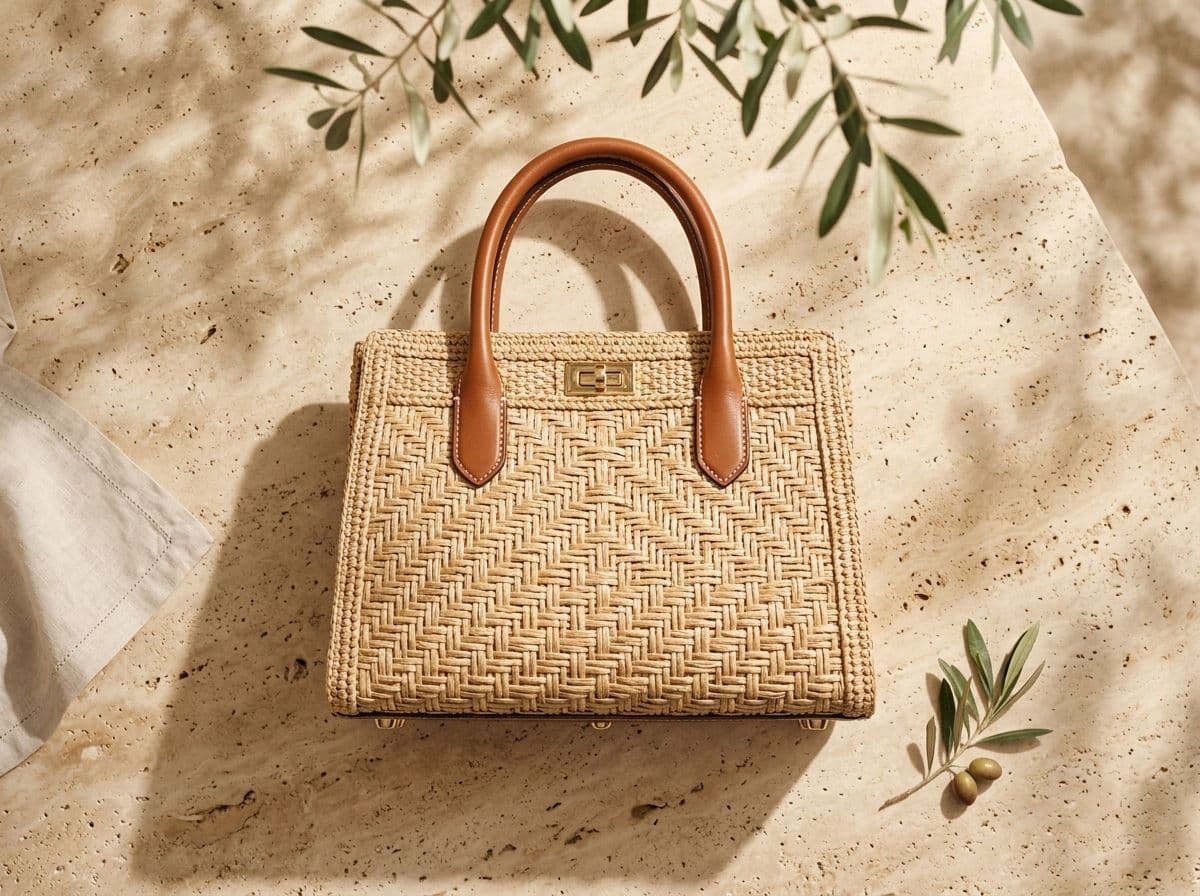 Woven Structured Top-Handle Bag
