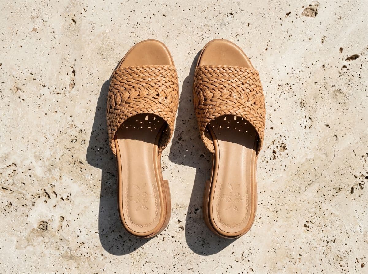 Woven Leather Low-Heel Slides: The Secret to How to Wear All White in the Summer Without Looking Bridal