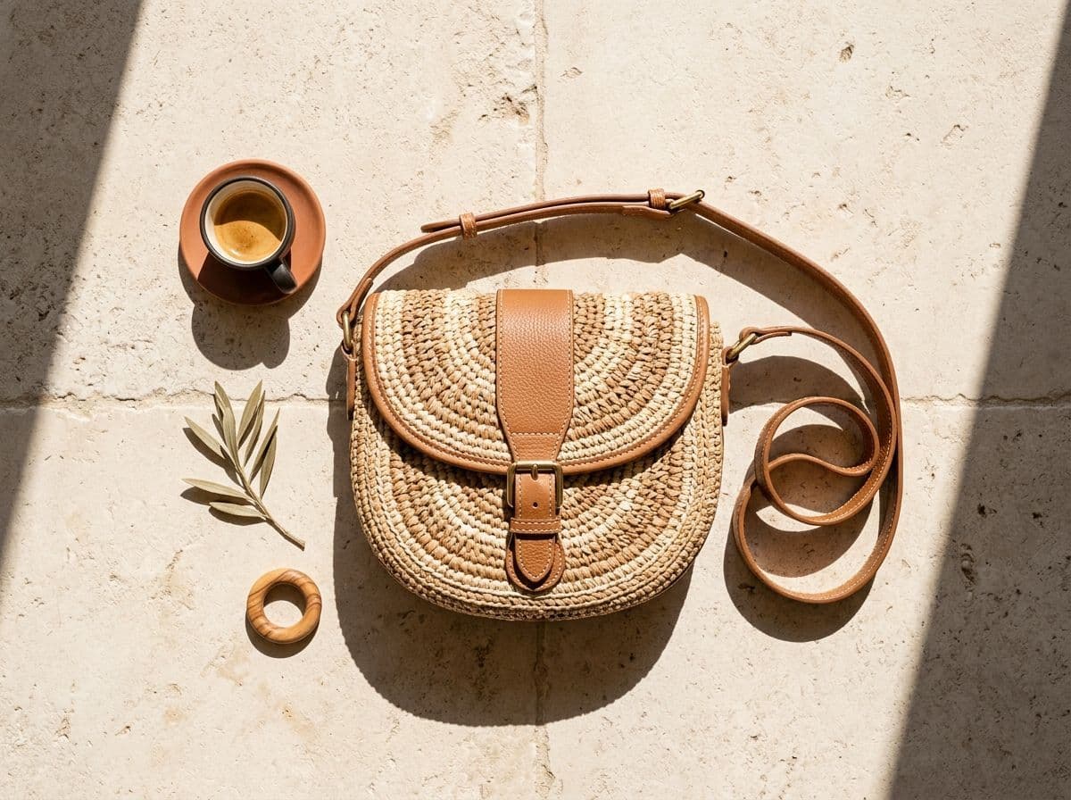 Woven Crossbody Saddle Bag