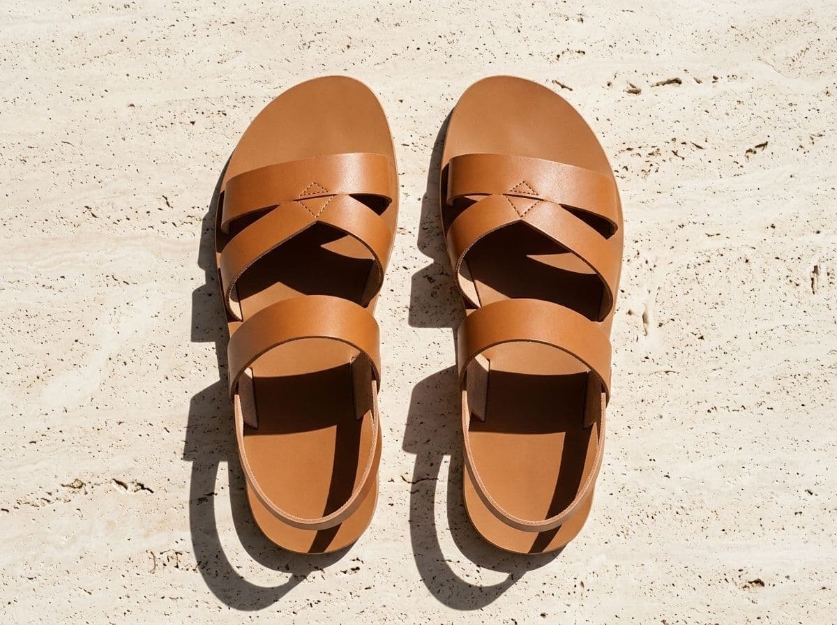 Minimal Leather Strap Sandals