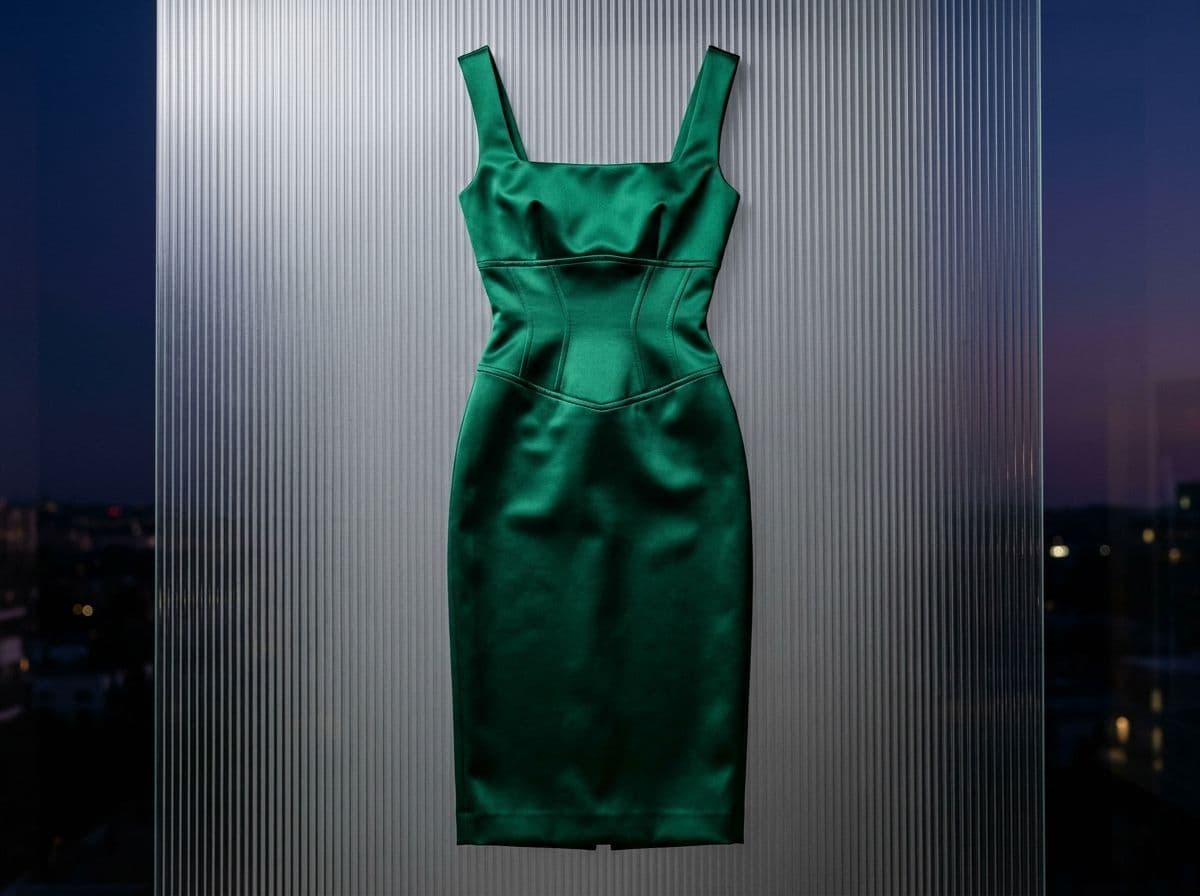 Structured Satin Column Midi Dress: What To Wear To A Summer Rooftop Party With A Strict Dress Code