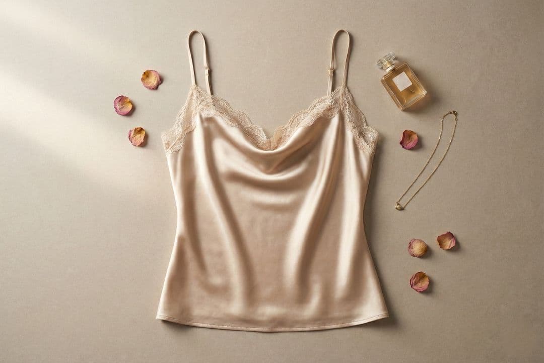 The Romantic Champagne Satin Top