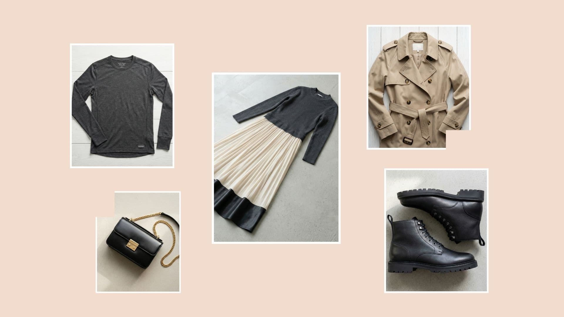 Chunky knit sweater with a satin midi skirt, a perfect example of winter to spring transition outfits.