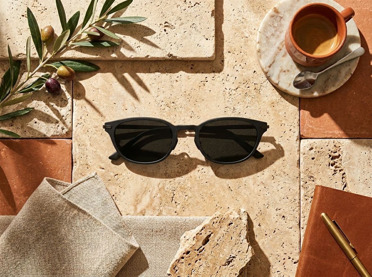 Sculptural Slim-Frame Sunglasses