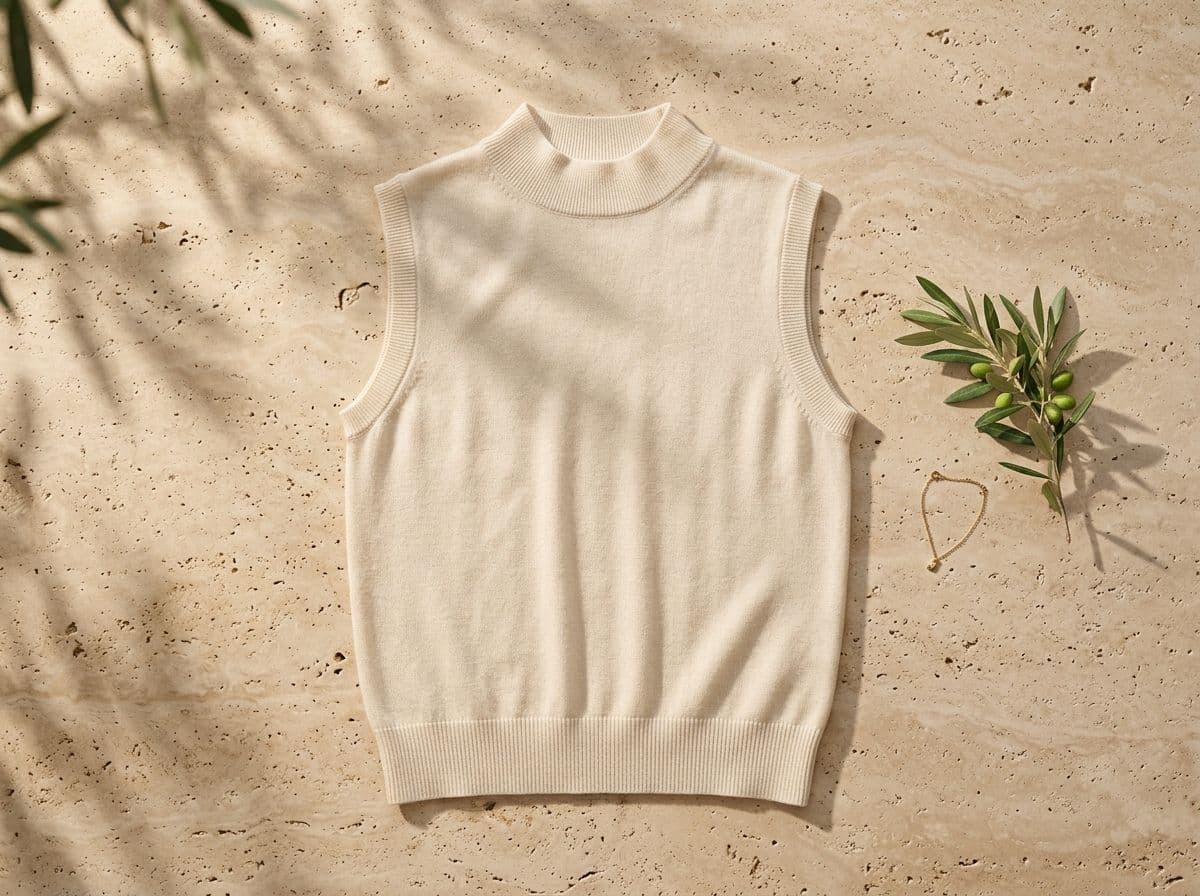 Fine-Gauge Knit Shell With A Clean Mock Neck And Slim Ribbed Finish