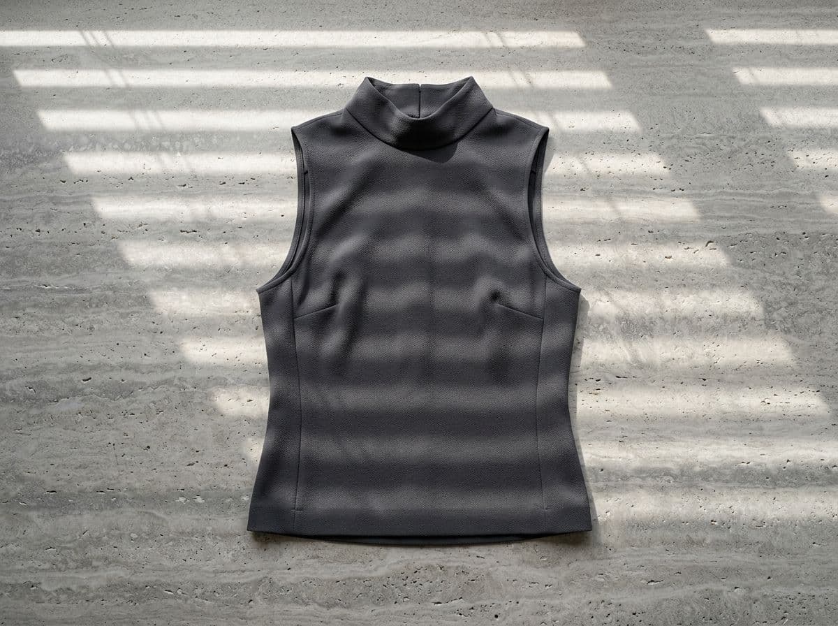 The Best Sleeveless Top for a Conservative Office: High-Neck Crepe Shell