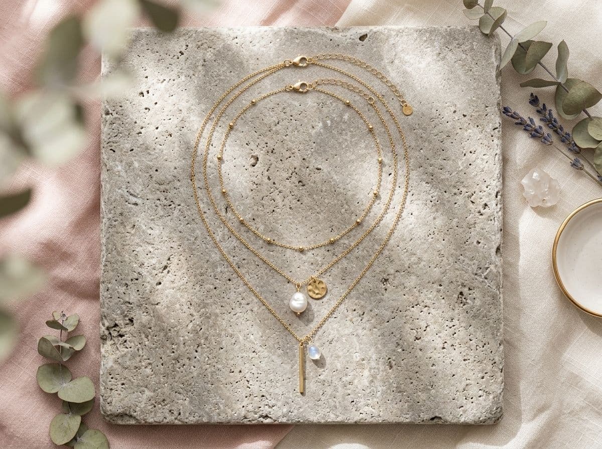 The Gold Tiered Pendant Set