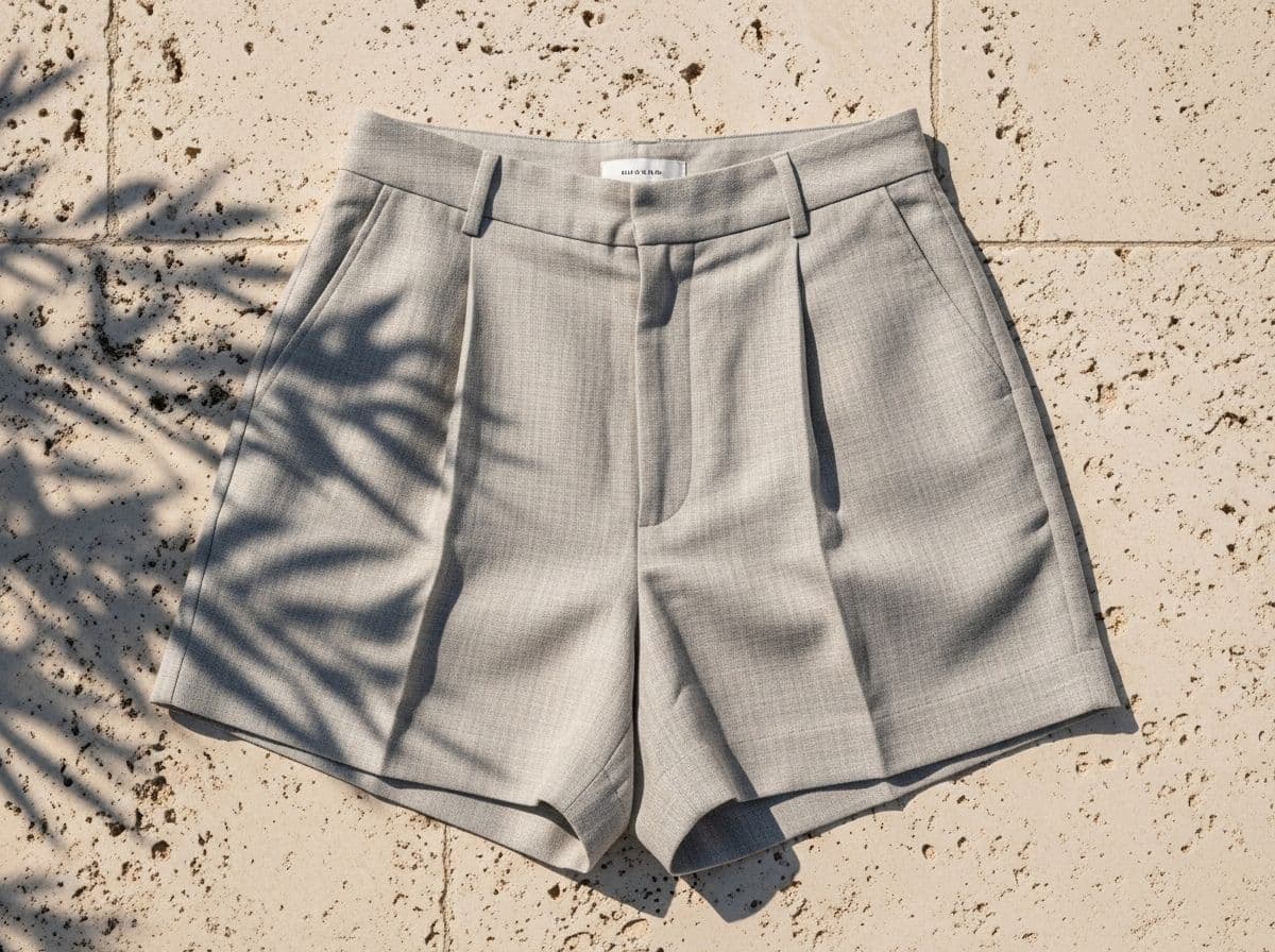 Pleated Tailored Linen-Blend Shorts