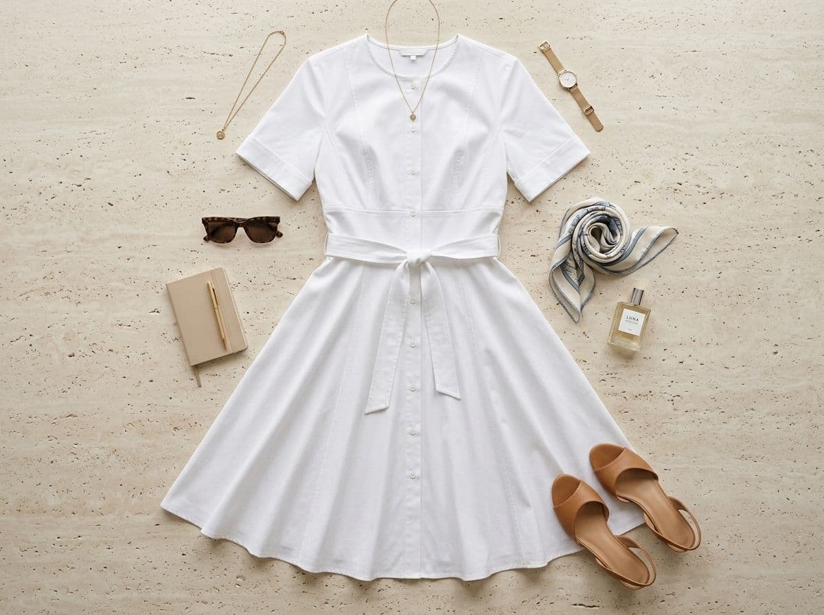 Structured Poplin Midi Dress
